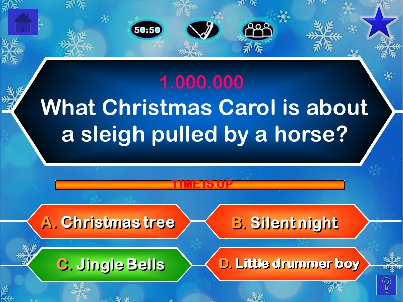 What Christmas Carol is about a sleigh pulled by a horse? D. Little drummer